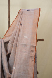 Orange Tissue Linen Jamdani Saree - SROTLJS178