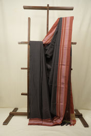 Charkole Grey Cotton IIkal Saree - SRCGCIS1124