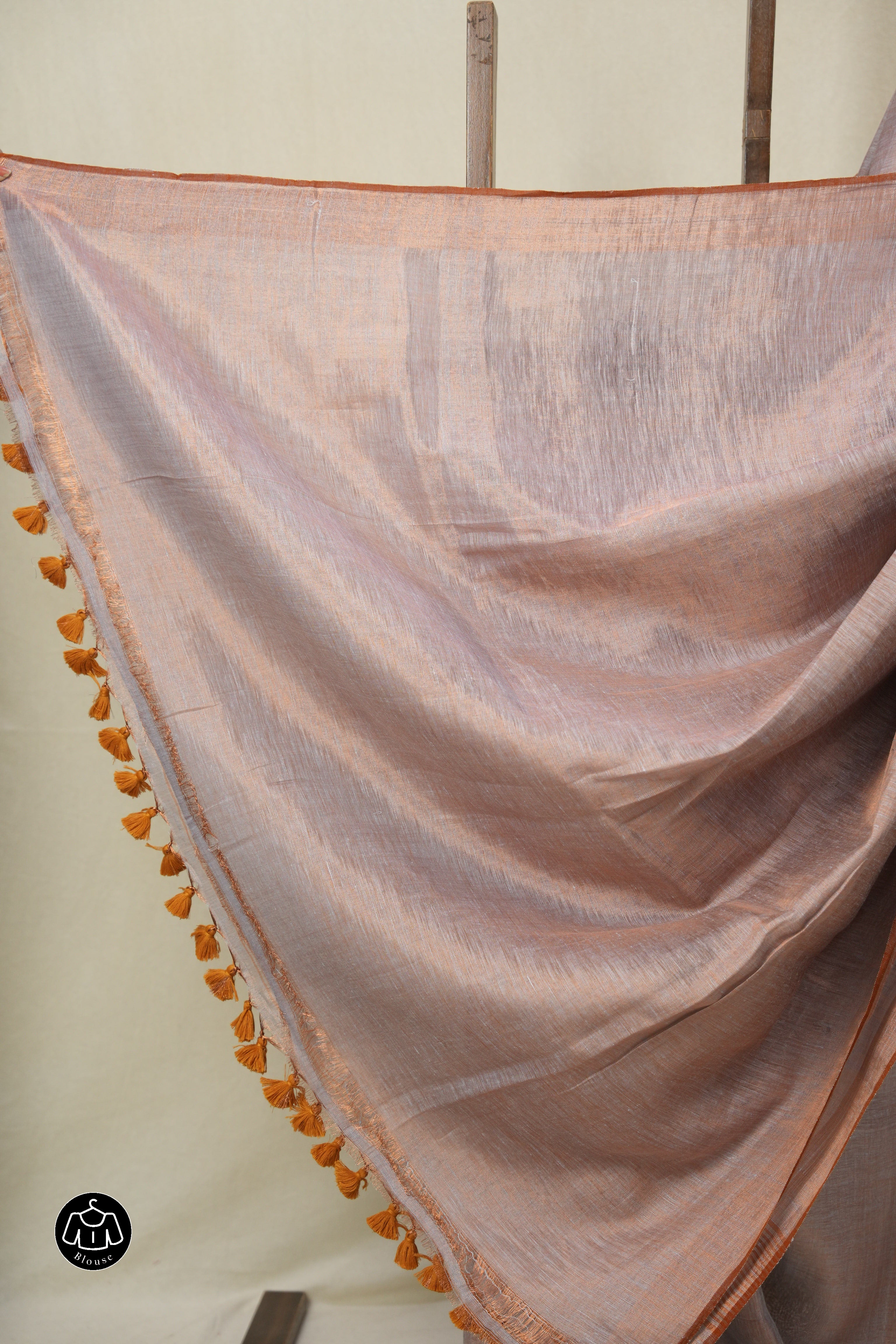 Orange Tissue Linen Jamdani Saree - SROTLJS178
