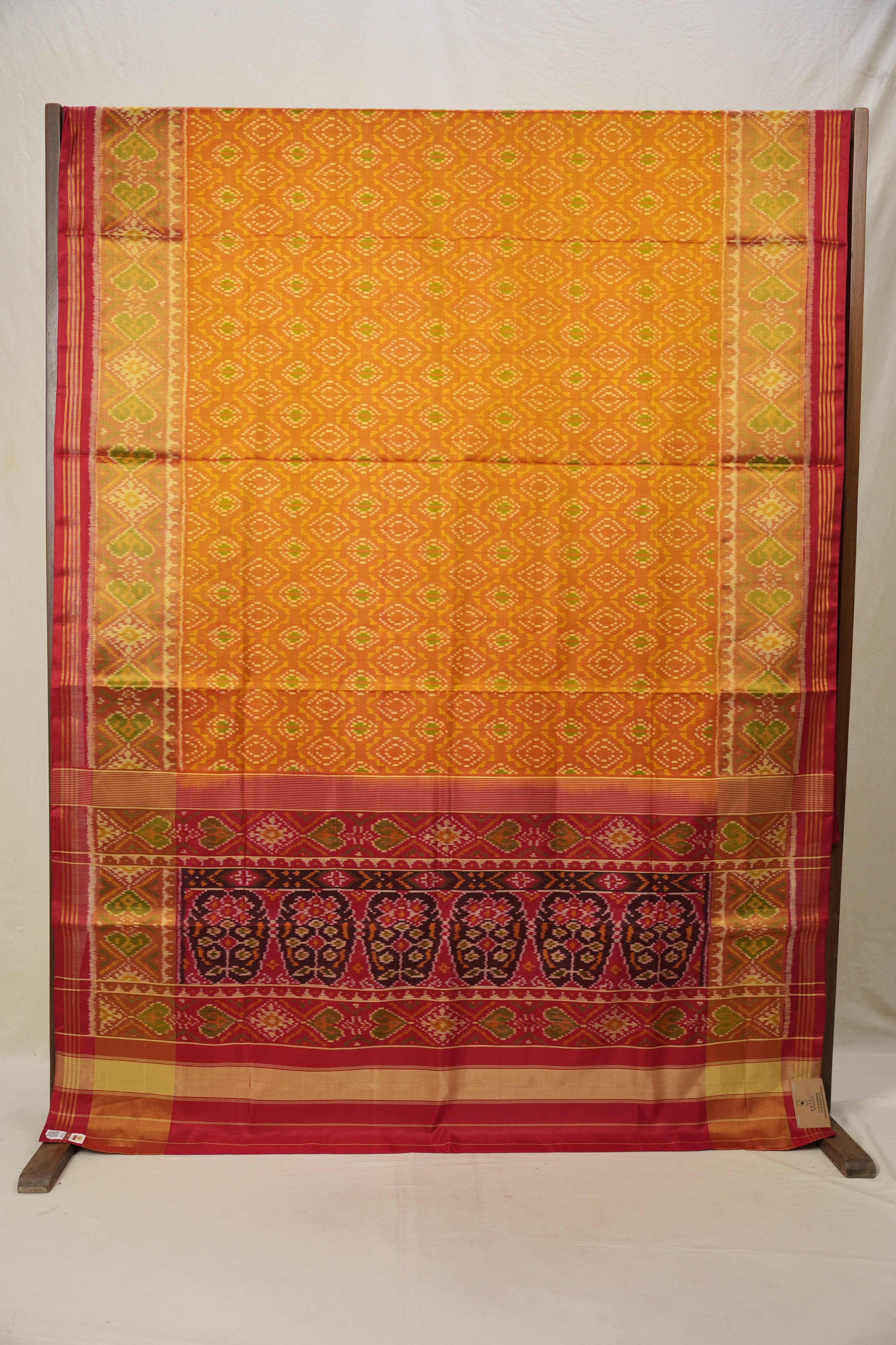 Orange Red Rajkot Patola Silk Saree - SRORRPSS533