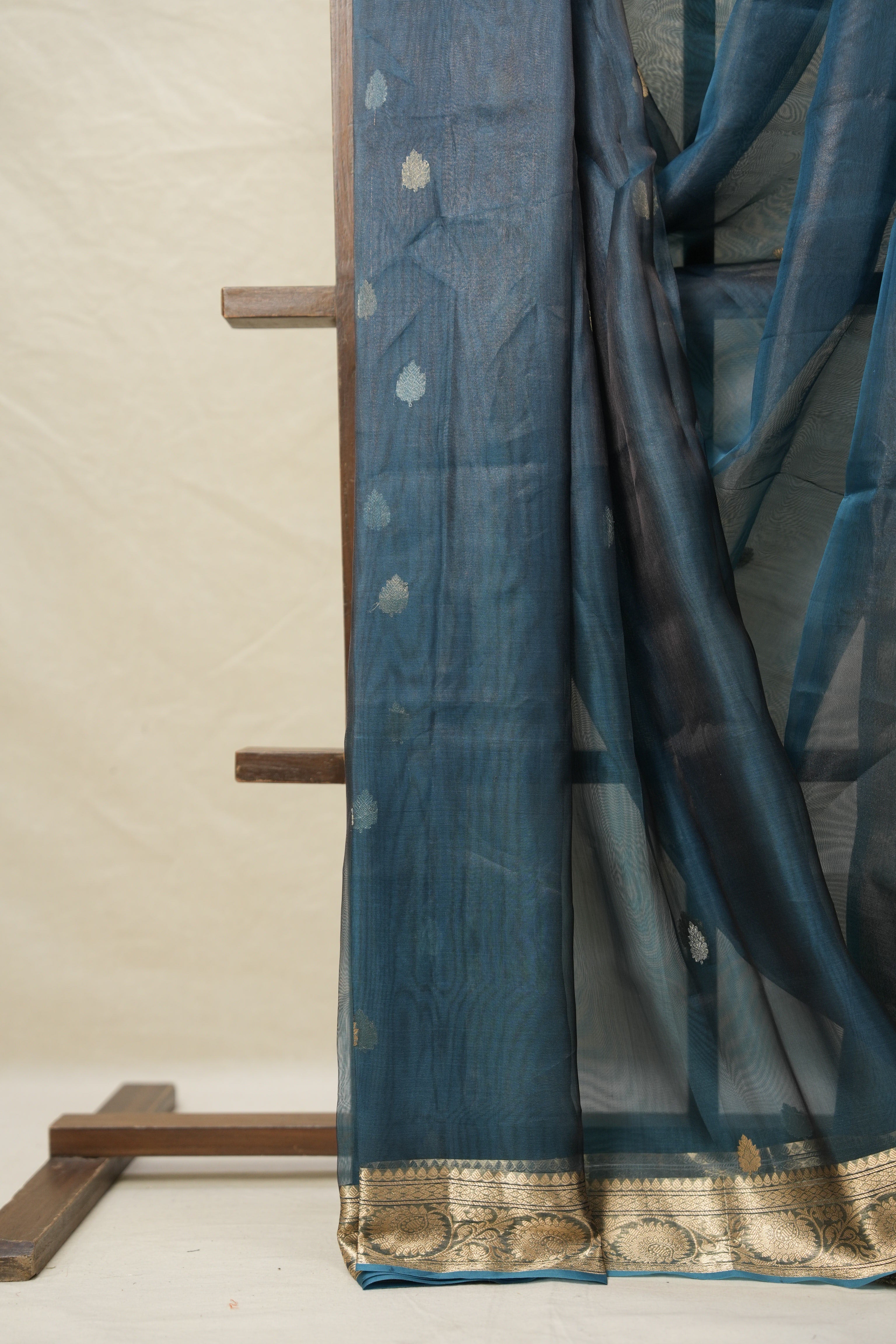 Peacock Blue Tissue Banarasi Silk Saree - SRPBTBSS40