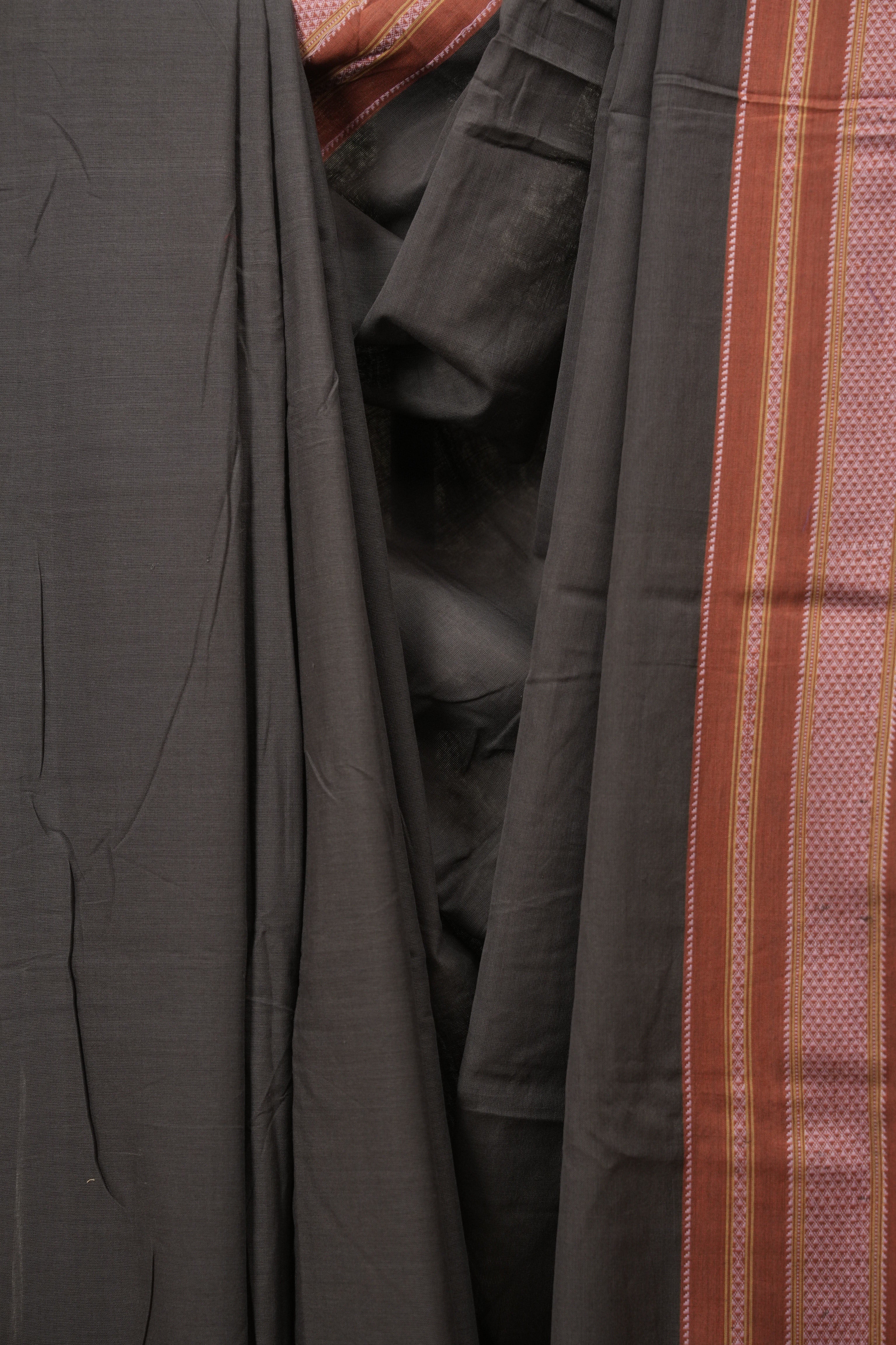Charkole Grey Cotton IIkal Saree - SRCGCIS1124