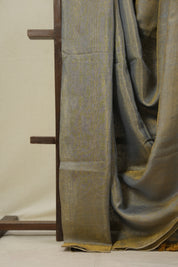 Golden Grey Tissue Linen Jamdani Saree - SRGGTLJS177