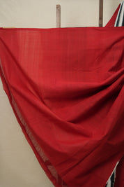 Green White Stripes Pochampalli Cotton Ikat Saree - SRGWSPCIS605