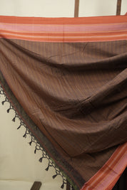 Charkole Grey Cotton IIkal Saree - SRCGCIS1124