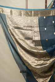 Peacock Blue Tissue Banarasi Silk Saree - SRPBTBSS40