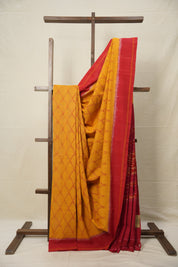 Turmeric Yellow Pochampalli Cotton Ikat Saree - SRTYPCIS604