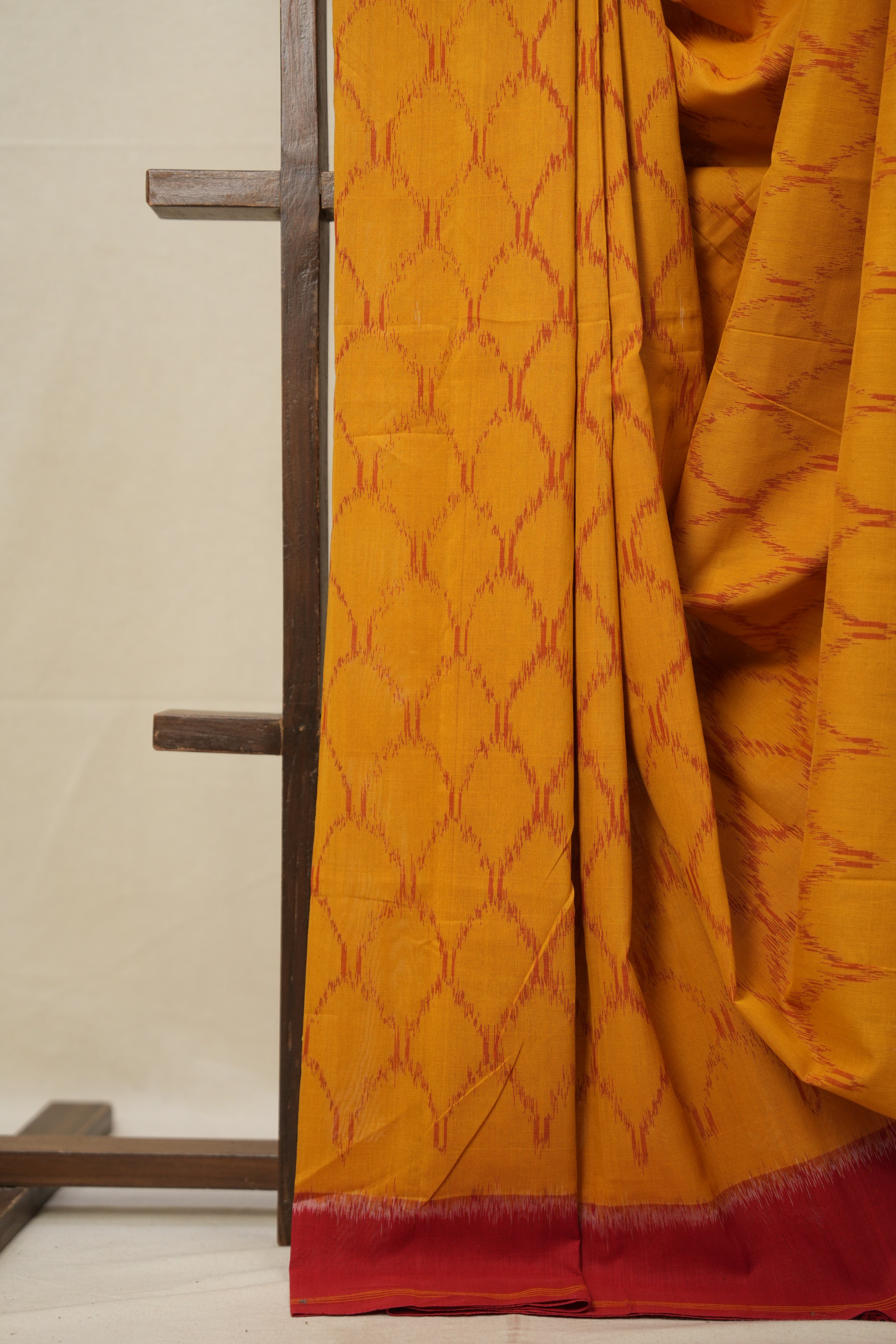 Turmeric Yellow Pochampalli Cotton Ikat Saree - SRTYPCIS604