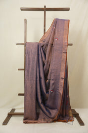 Blue Tissue Linen Jamdani Saree - SRPTLJS176