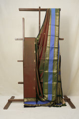 Two Tone Green Kanjivaram Silk Saree-SRTTGKSS673