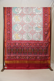 White Red Rajkot Patola Silk Saree - SRWRRPSS530