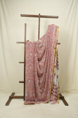 Peach HBP Georgette Saree - SRPHGS58