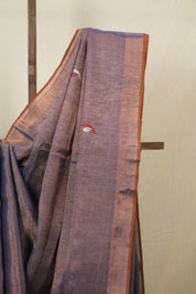 Blue Tissue Linen Jamdani Saree - SRPTLJS176