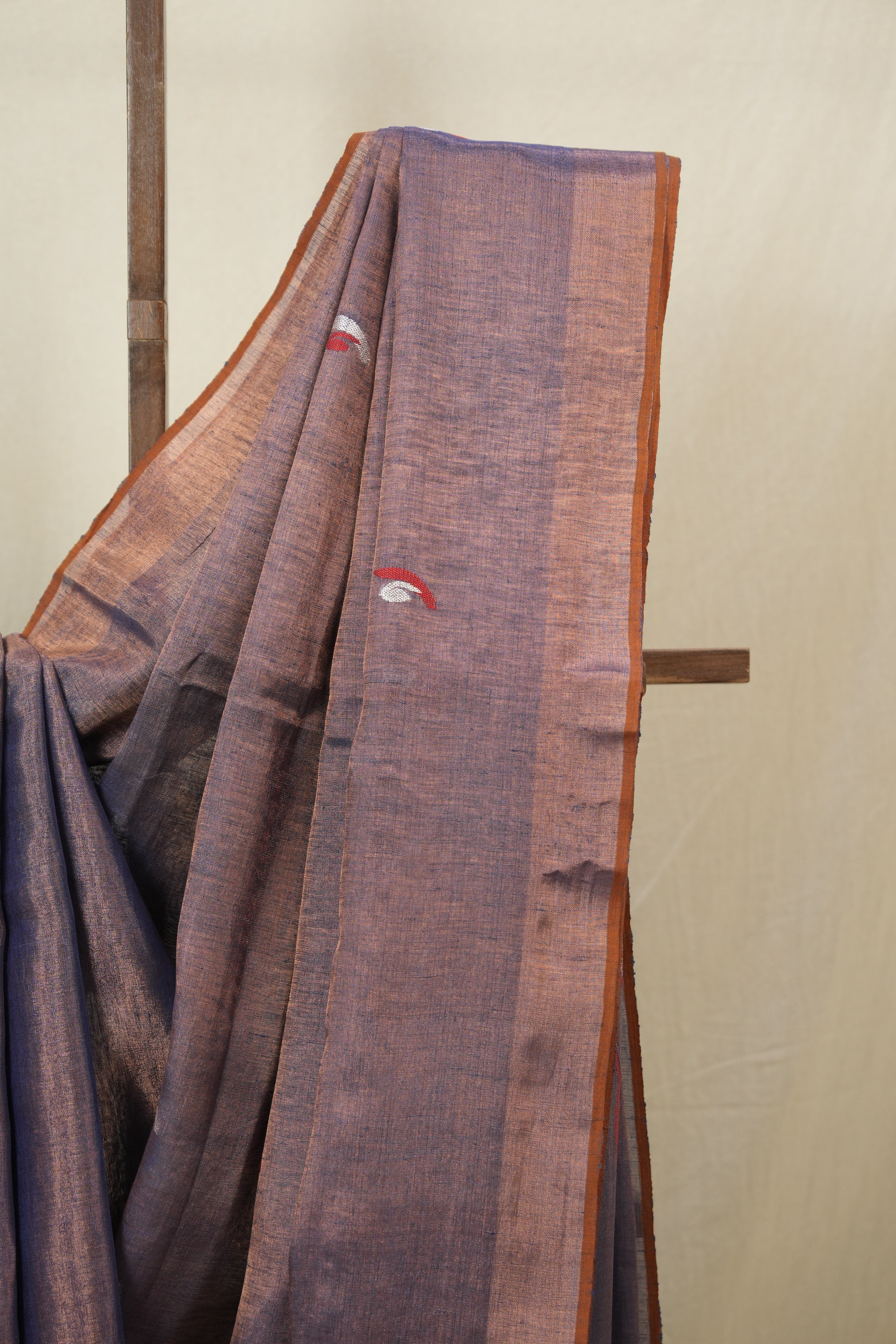 Blue Tissue Linen Jamdani Saree - SRPTLJS176