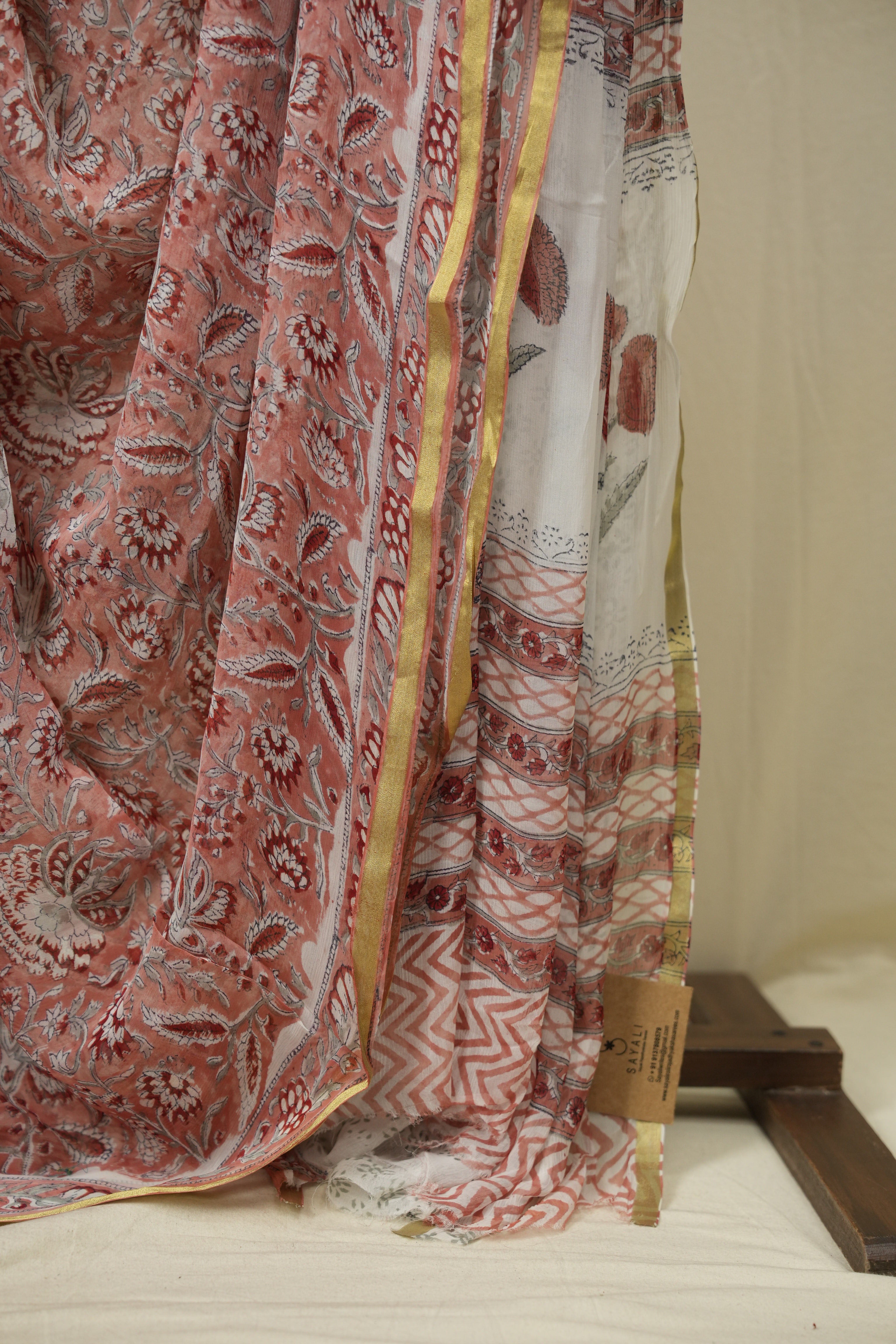 Peach HBP Georgette Saree - SRPHGS58