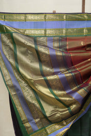 Two Tone Green Kanjeevaram Silk Saree-SRTTGKSS673