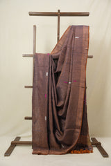 Purple Tissue Linen Jamdani Saree - SRPTLJS175