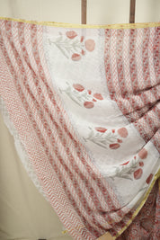 Peach HBP Georgette Saree - SRPHGS58