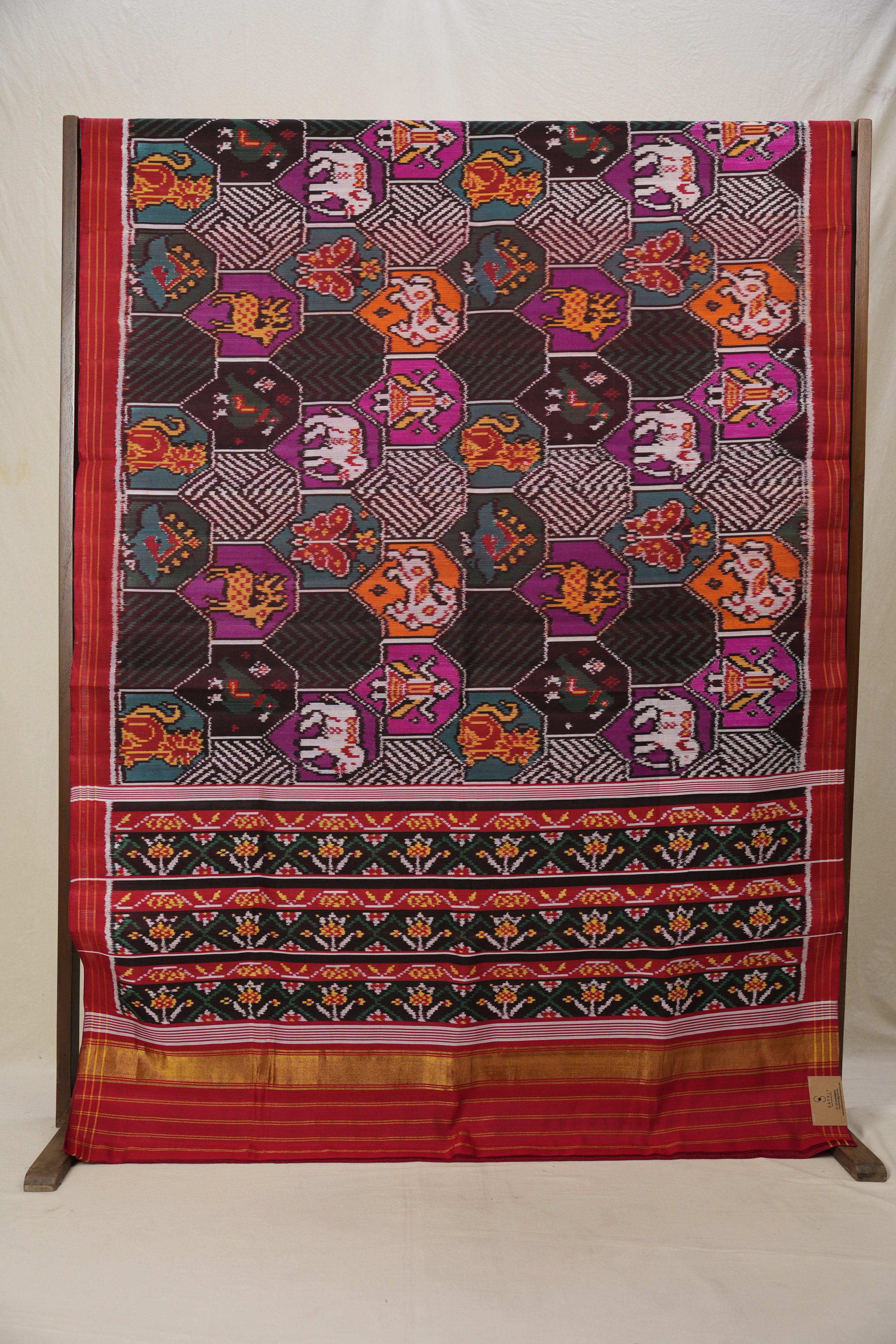 Green Maroon Rajkot Patola Silk Saree - SRGMRPSS564