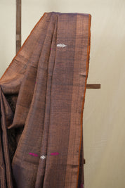 Purple Tissue Linen Jamdani Saree - SRPTLJS175
