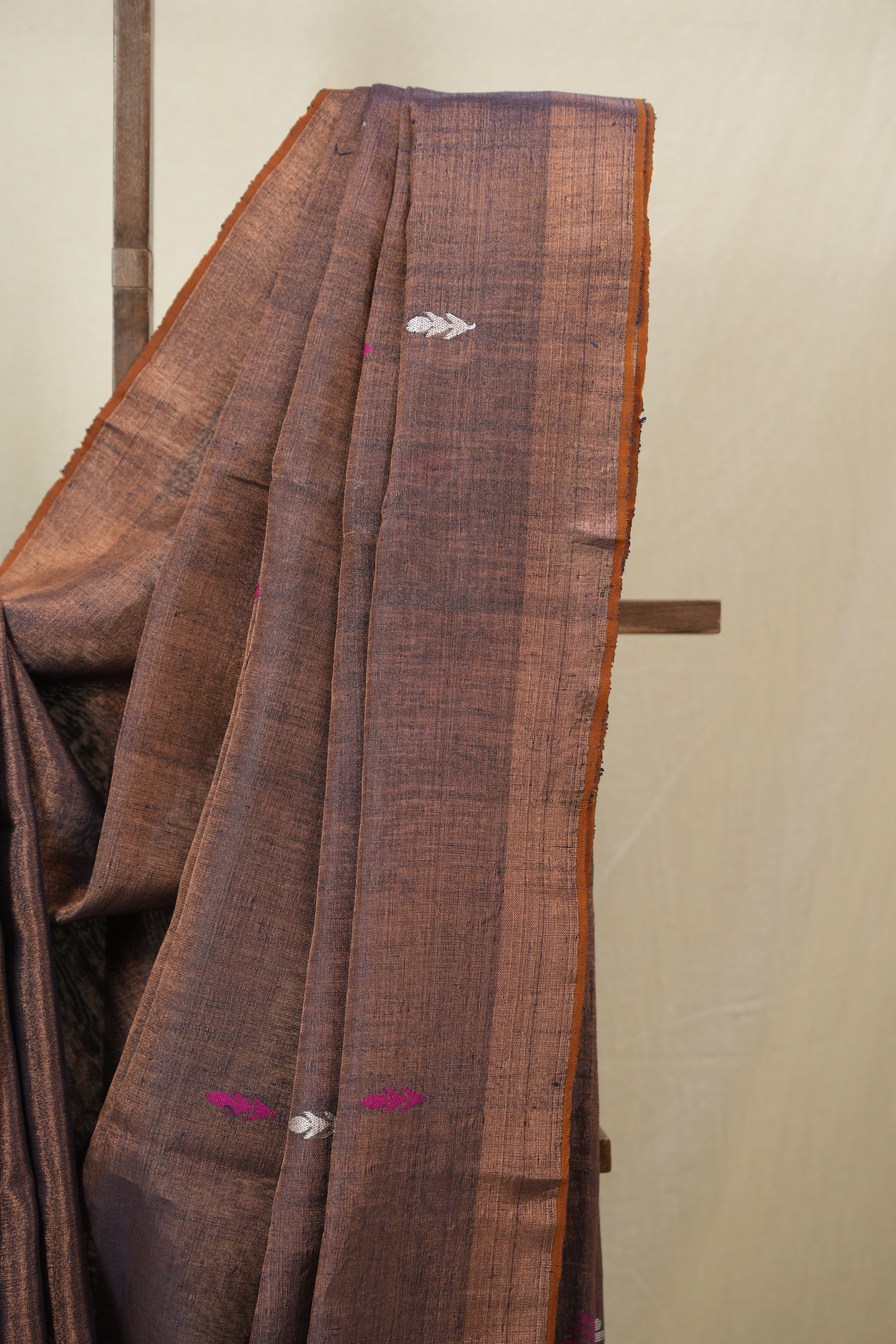 Purple Tissue Linen Jamdani Saree - SRPTLJS175