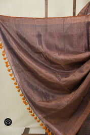 Purple Tissue Linen Jamdani Saree - SRPTLJS175