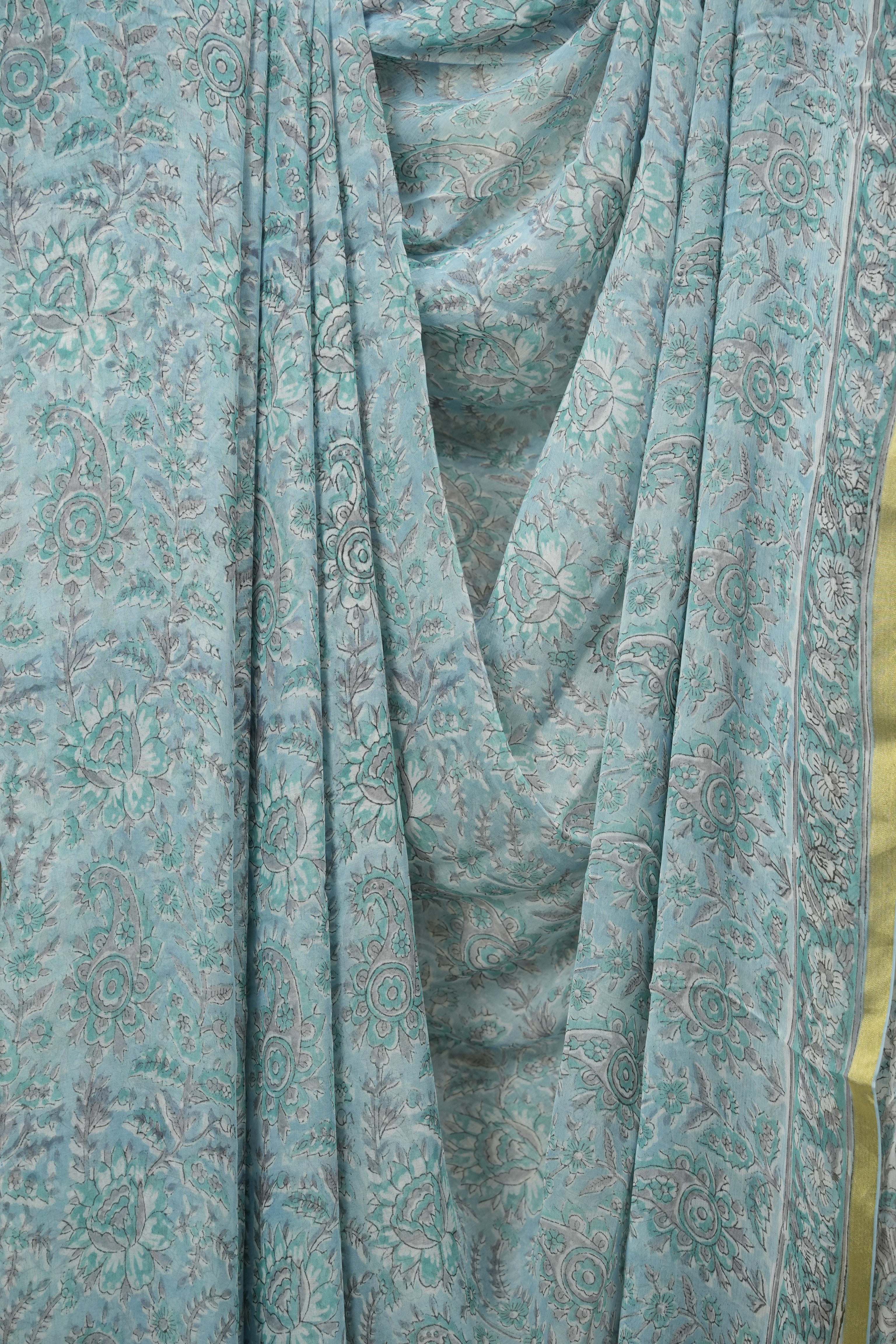Blue HBP Georgette Saree - SRBGHGS52