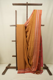 Mustard Cotton IIkal Saree - SRMCIS1137