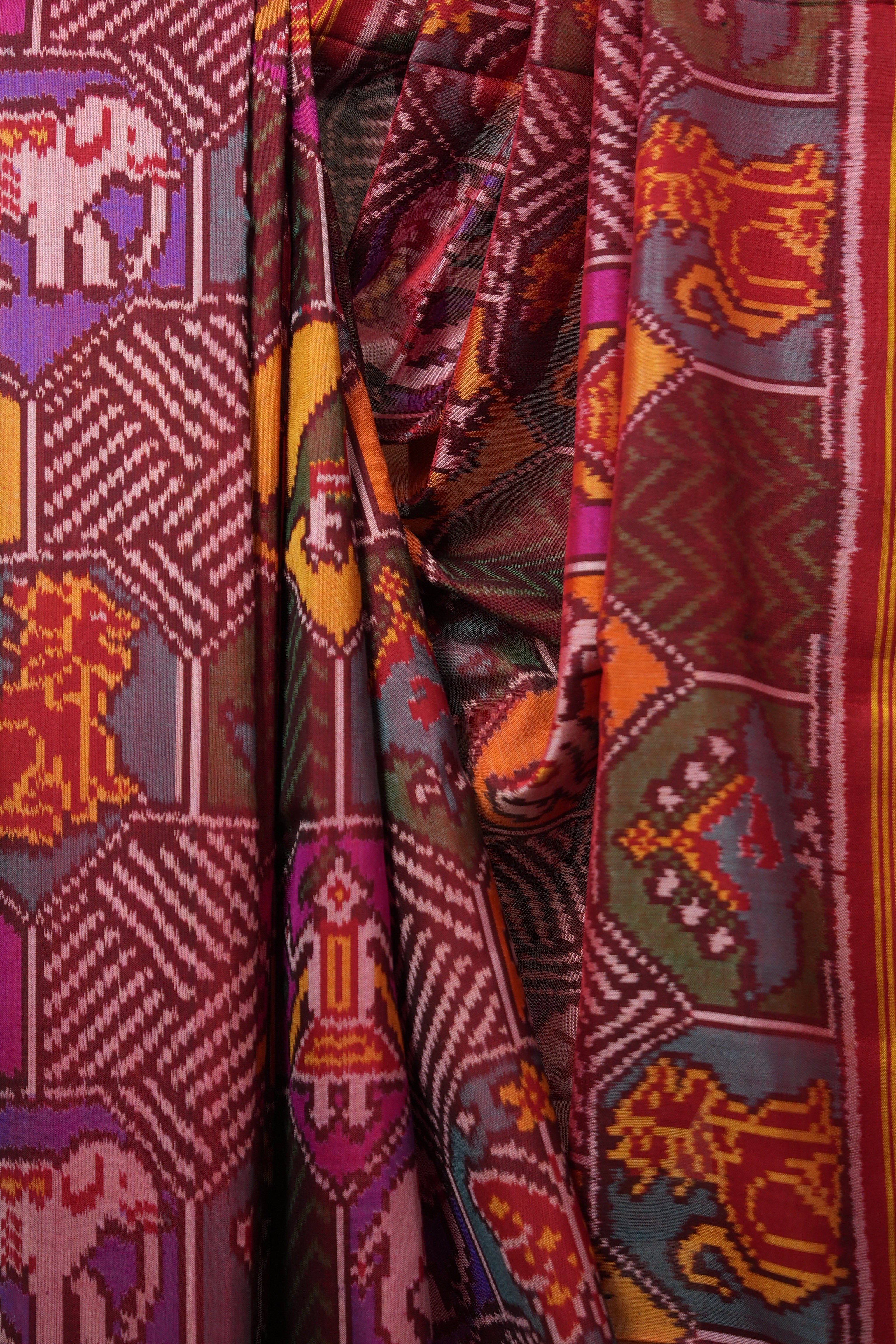 Multicolour Rajkot Patola Silk Saree - SRMRPSS553