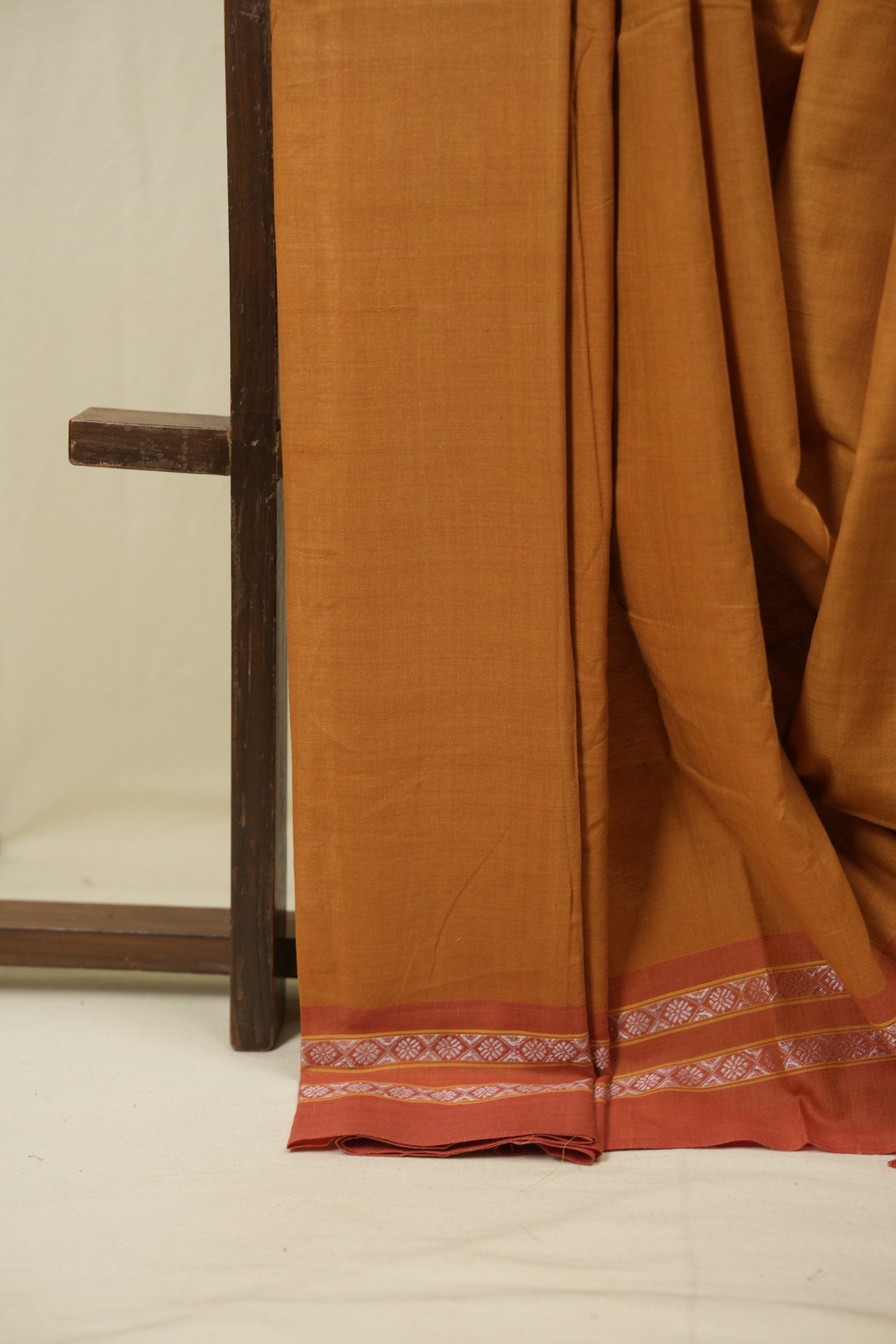 Mustard Cotton IIkal Saree - SRMCIS1137