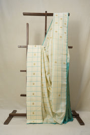 White Kanjeevaram Silk Saree - SRWKSS926