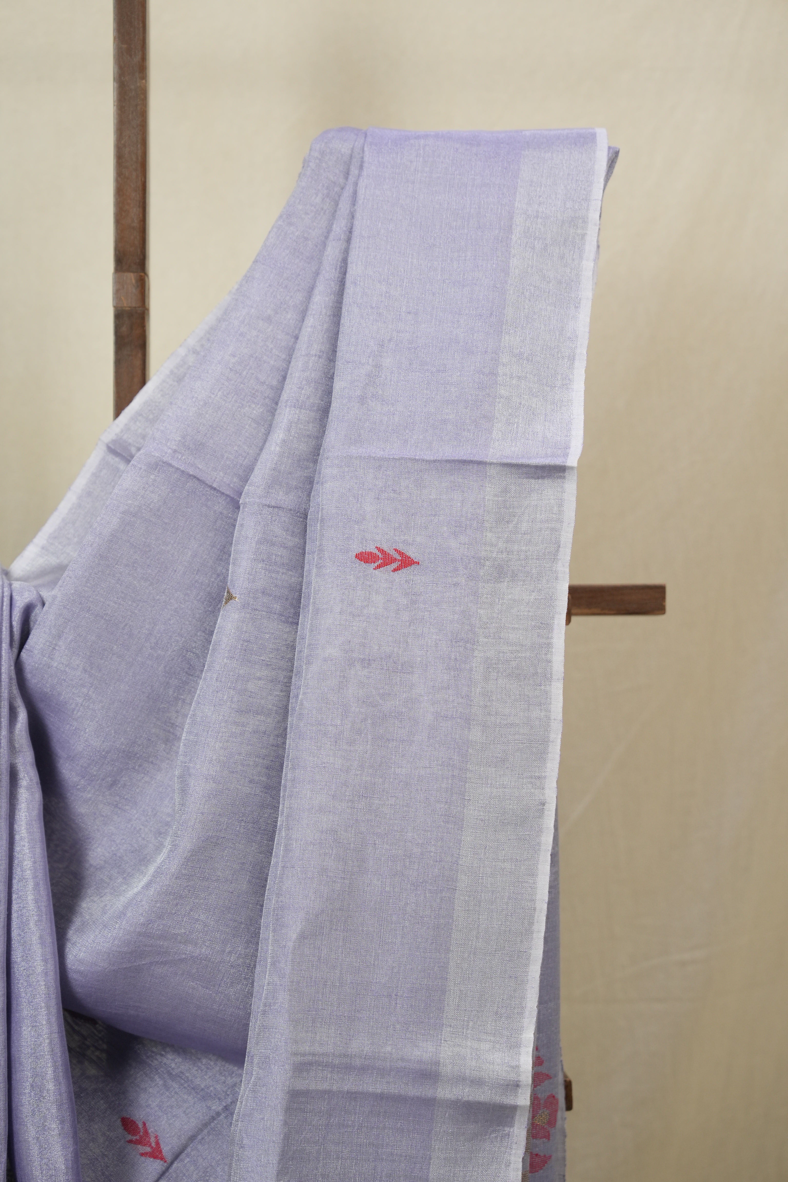 Lavendar Tissue Linen Jamdani Saree - SRLTLJS174