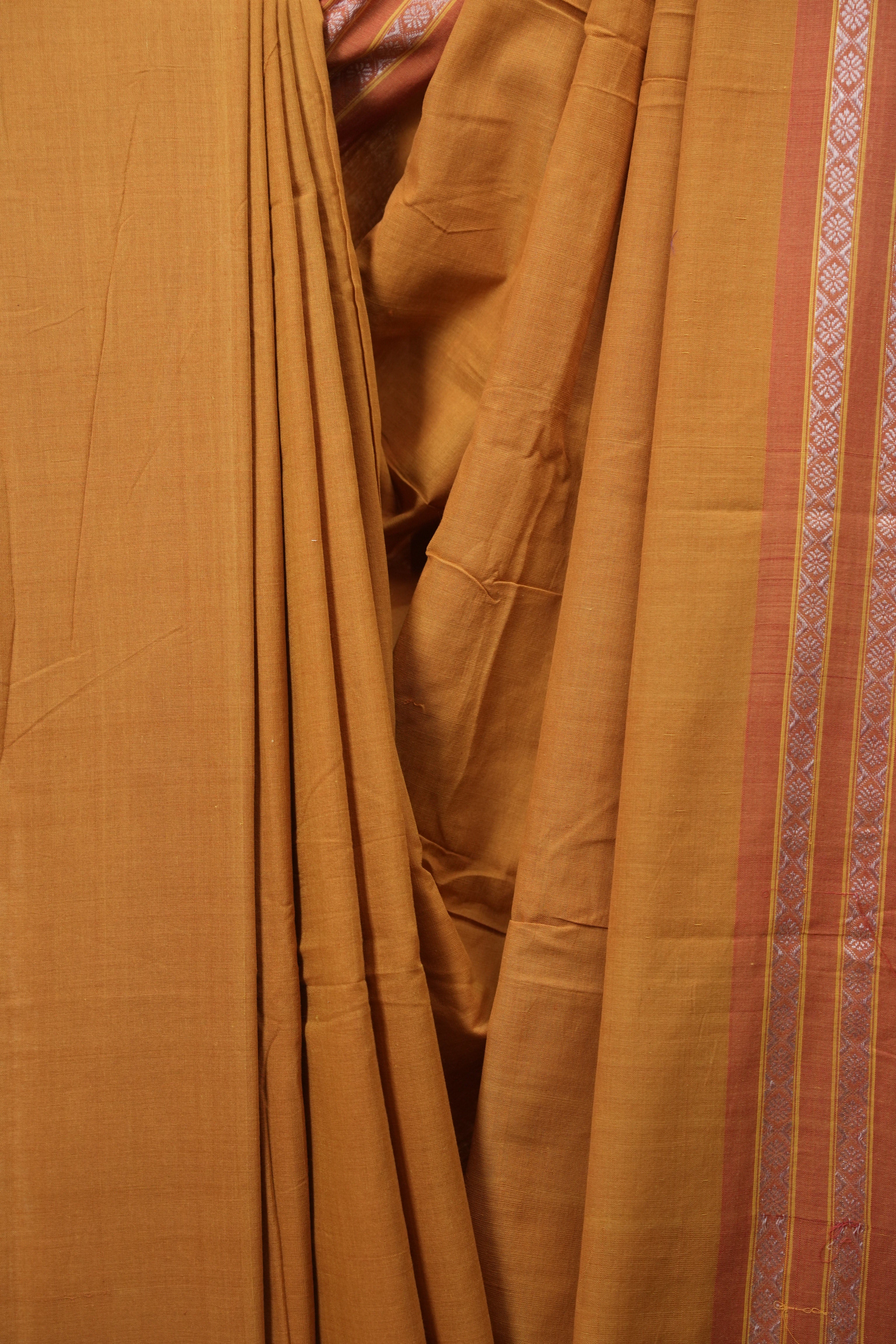 Mustard Cotton IIkal Saree - SRMCIS1137