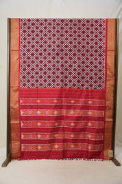 Red Pochampalli Silk Ikat Saree - SRRPSIS189