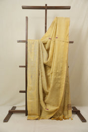 Golden Tissue Linen Jamdani Saree - SRGTLJS173