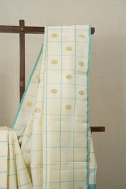 White Kanjeevaram Silk Saree - SRWKSS926