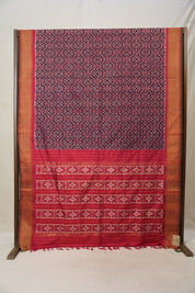 Maroon Red Pochampalli Silk Ikat Saree - SRMRPSIS207