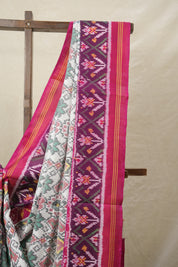 White Green Rajkot Patola Silk Saree - SRWGRPSS552