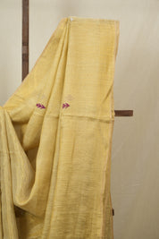 Golden Tissue Linen Jamdani Saree - SRGTLJS173