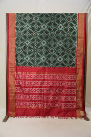 Red Green Pochampalli Silk Ikat Saree - SRRGPSIS274