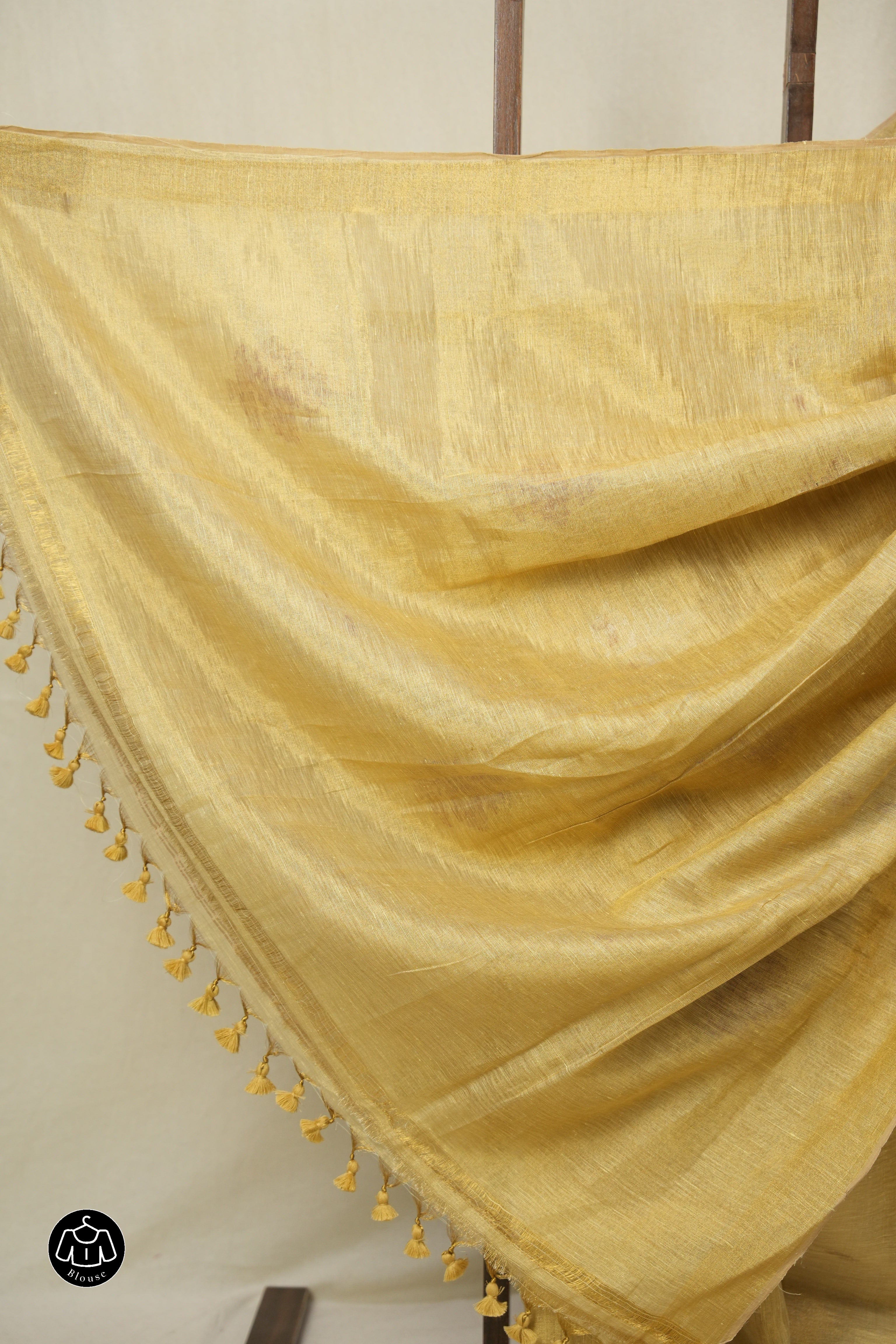 Golden Tissue Linen Jamdani Saree - SRGTLJS173