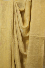 Mustard Tissue Linen Jamdani Saree - SRMTLJS172