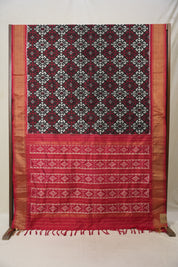 Red Grey Pochampalli Silk Ikat Saree - SRRGPSIS267