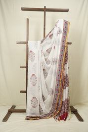 White HBP Georgette Saree - SRWHGS66