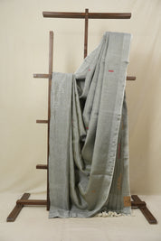 Grey Tissue Linen Jamdani Saree - SRGTLJS171