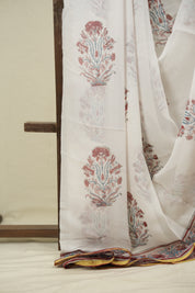 White HBP Georgette Saree - SRWHGS66