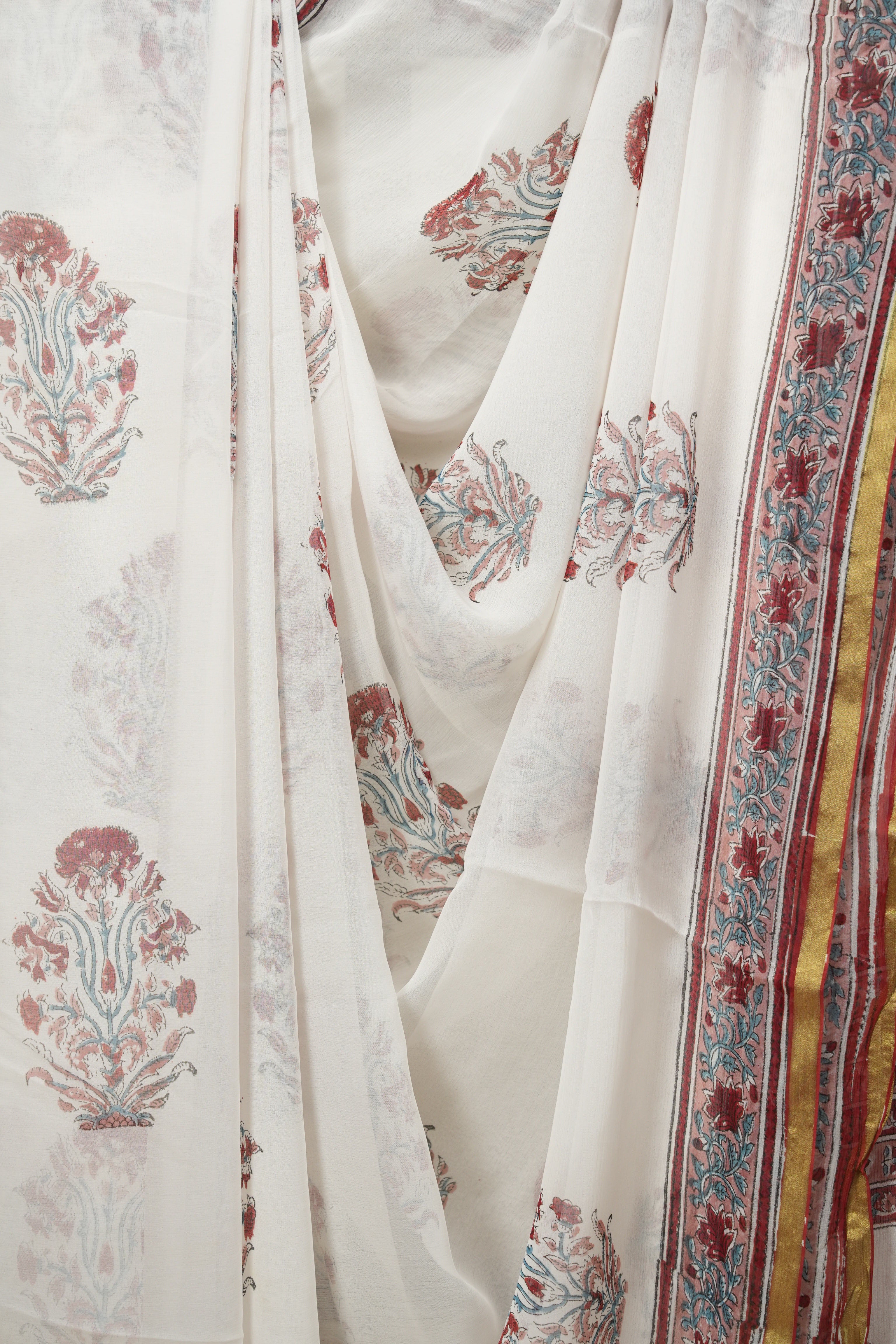 White HBP Georgette Saree - SRWHGS66