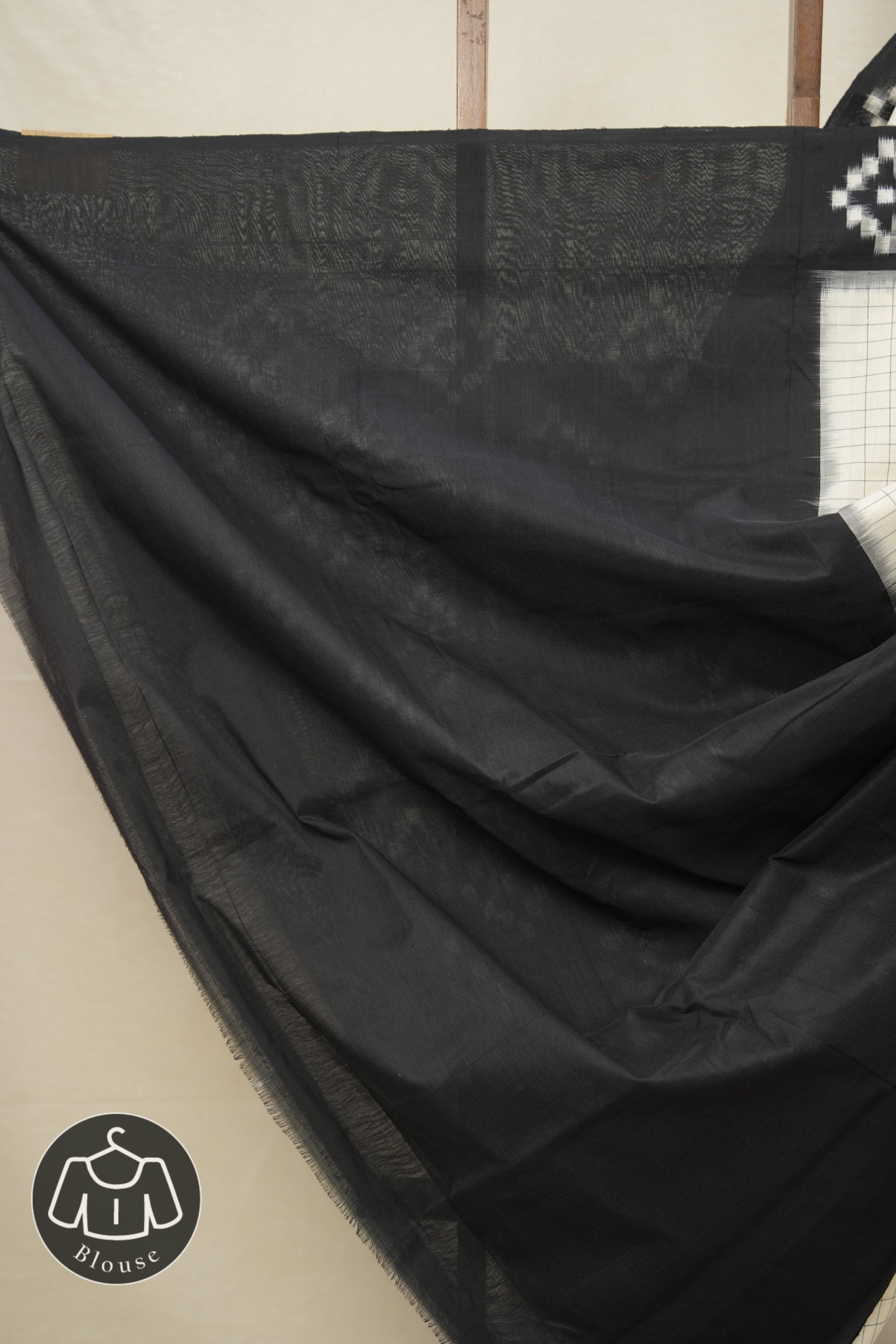 Off White Pochampalli Cotton Ikat Saree - SROWPCIS555