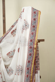 White HBP Georgette Saree - SRWHGS66