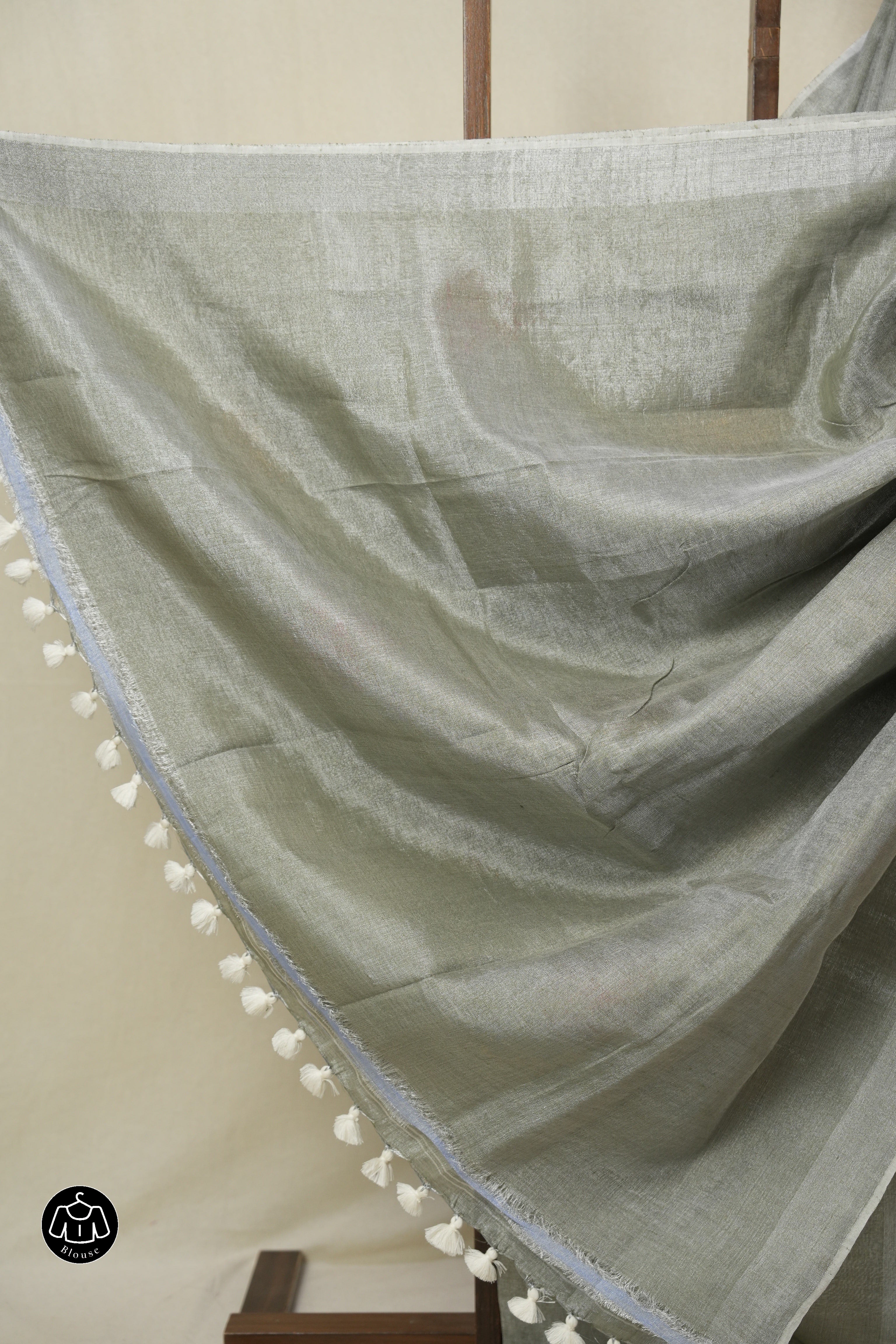Grey Tissue Linen Jamdani Saree - SRGTLJS171